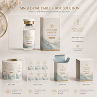Étiquettes personnalisées pour flacons de peptides avec boîte, ensemble d'autocollants pour petits flacons, emballage pour échantillons cosmétiques, service d'impression OEM