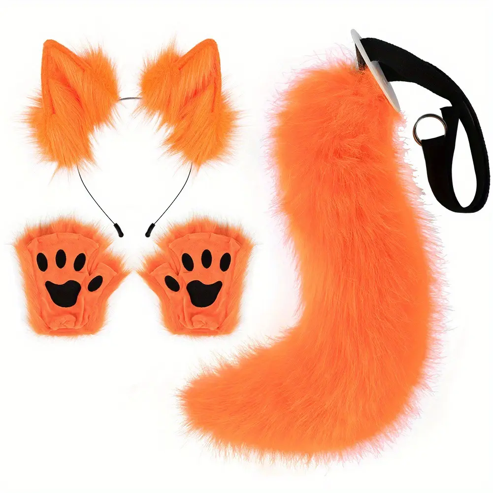 Décoration de fête personnalisée en gros faite à la main nouveau design accessoires de cosplay fourrure renard décoration d'halloween