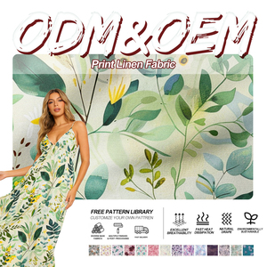 Tissu <span class=keywords><strong>en</strong></span> lin imprimé floral doux et confortable <span class=keywords><strong>en</strong></span> bambou écologique à prix abordable pour chemises - Product Image 1