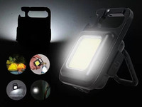 Lampe torche LED mini multifonctionnelle portable USB COB pour inspection, camping, extérieur, rechargeable, avec porte-clés