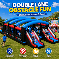 Parcours d'obstacles gonflable NBINFLATABLE en PVC de grande taille avec mur d'escalade et jeux de défi pour événements en plein air