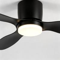Ventilateur de plafond LED moderne 30W en fer et acrylique avec télécommande, 3 pales, 6 vitesses, grand volume d'air, moteur DC, économie d'énergie