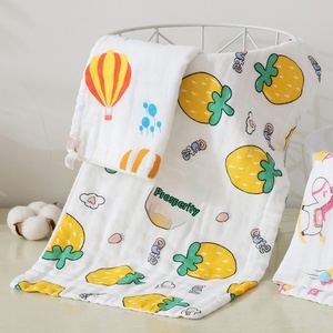 Toalla de Bebé Rectangular de Gasa de Algodón de Seis Capas, 25*50cm, con Diseño de Dibujos Animados Impresos, Tela Jersey, Toalla de Baño para Recién Nacidos, Fujian, China - Product Image 4