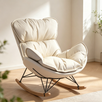 Chaise longue à bascule moderne et ergonomique, en forme de papillon, surdimensionnée, avec coussin profond et rembourrage doux en peluche, facile à utiliser