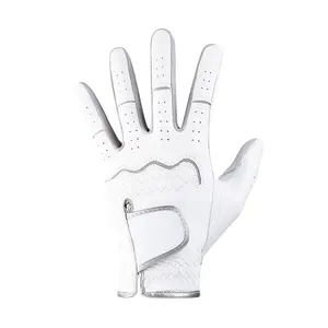 Sheep Leather Soft Comfortable White Breathable Sporty Custom Golf Gloves