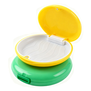 Estuche Delgado para Retenedor de <span class=keywords><strong>Ortodoncia</strong></span>, Caja para Alineadores Dentales de Higiene Bucal, Plástico Blanco/Silicona/ABS+silicona 88x88x22mm con Logotipo - Product Image 6
