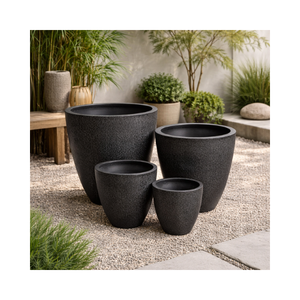 Pots à plantes en fibre de verre prêts à être expédiés, grands pots blancs modernes pour patio, jardin, hall d'hôtel et décoration de bureau, meilleur prix - Product Image 1