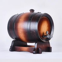 Barril de Madera de Roble de 3L con Soporte, Tapón y Grifo, Sin Revestimiento, para Whisky, Vino, Destiladores y Productores de Vino