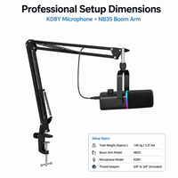 Microphone dynamique professionnel KD8Y Studio USB/XLR pour podcast, jeux, streaming en direct, chant