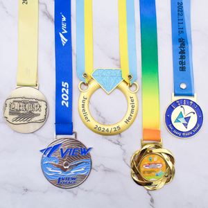 Medallas con Logotipo Personalizado, Medallas Deportivas de Fútbol, Taekwondo, Atletismo, Voleibol, Karate, Natación, Medalla de Premio de Metal Dorado, Plateado y Cobre con Cinta - Product Image 1