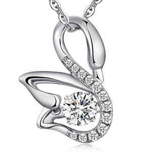 Collar de Plata de Ley 925 para Mujer con Circonita Brillante, Romántico Collar con Rosa Brillante - Product Image 1