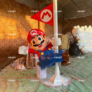 Sculpture Pop Art Géante Mario <span class=keywords><strong>Bros</strong></span> Personnalisée en Fibre de Verre Taille Réelle avec Statue de Course, Figurine d'Action de Jeu de Dessin Animé pour Boîte aux Lettres - Product Image 1
