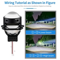 Projecteur de phare LED 13000LM, ampoule de projecteur LED 3 pouces, grande lentille de projecteur LED, lentille de projecteur LED pour phare de voiture