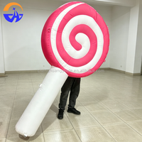 Maßgefertigtes Aufblasbares Lollipop-Modell Dessert-Süßigkeiten Outdoor-Werbung Dekorationsobjekt mit Eingebautem Lüfter Langlebig Einfacher Aufbau