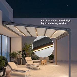 Auvent rétractable en aluminium avec cadre en PVC pour jardin extérieur, montage mural, avec télécommande motorisée, pare-soleil pour terrasse extérieure - Product Image 2