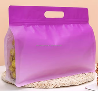 Sachets en plastique colorés à huit soudures latérales avec poignée, sacs Mylar de qualité alimentaire pour snacks, thé, bonbons, noix, café et sachets de thé