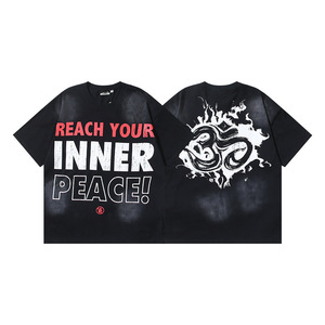 Camisetas Personalizadas de Alta Calidad para Hombre, Estilo Y2K, 100% Algodón Tejido, Oversize, Casual, 240g, Ecológicas, de Secado Rápido, con Contraste - Product Image 2