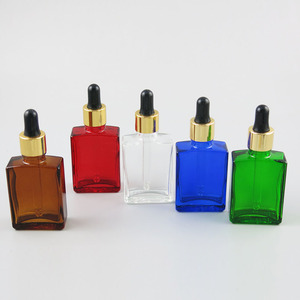 ขวดแก้วสีชาขุ่นทรงเหลี่ยมขนาด 30 มล. พร้อมหลอดหยด ขวดน้ำมันหอมระเหยสีน้ำตาลหรูหราสำหรับเซรั่มบำรุงผิว - Product Image 3