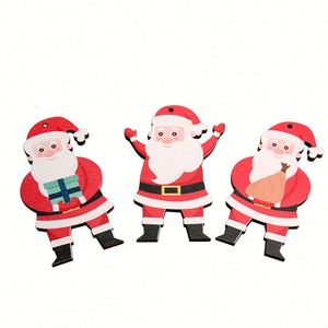 Creative Wooden Christmas Wall Hanging Tag Carving Tree Snowman Pendant Ornaments Handmade Cartoon for Festive Holiday Season - Product Image 2