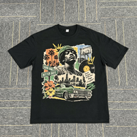 T-shirt décontracté en coton personnalisé avec impression DTG, col rond, coton lourd pur, unisexe, coupe ample pour hommes, vente en gros OEM