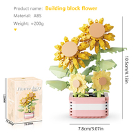 Mini jouets pour enfants, blocs de décoration pour la maison, fleurs en pot