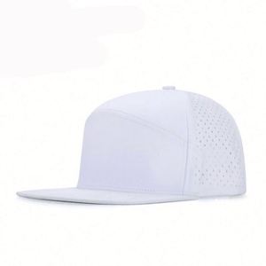 High Quality Outdoor Sport Baseball Hat Waterproof Snapback Cap Laser Cut Hole 7 Panel Snapback Cap - Product Image 3