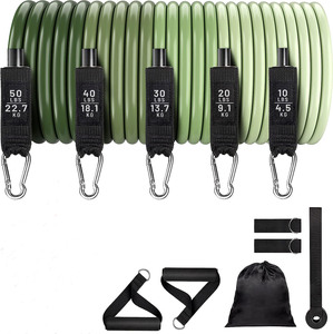 Chất Lượng Cao 100% Cao Cao Su Thiên Nhiên 11 Pcs Resistance Bands Thiết Lập Với Tay Cầm 150 Lbs Tập Thể Dục Ban Nhạc Cho Làm Việc Trong Phòng Tập Thể Dục Sử Dụng Nhà - Product Image 4
