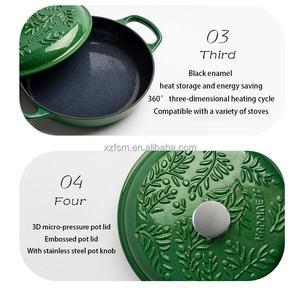 Factory Whole <strong>Sale</strong> 26cm Enameled Cast Iron Kitchen Cookware Set <strong>Paella</strong> <strong>Pan</strong> Braiser Roasting Pot Casseroles Collection - Product Image 5