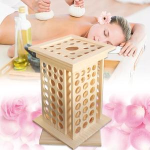 Estante de exhibición giratorio de madera para almacenamiento de aceite esencial, organizador de ranura 125 para botella de aceite <span class=keywords><strong>doTERRA</strong></span> - Product Image 5