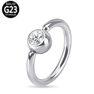 Venta caliente ASTM F136 Conjunto de bisel de titanio CZ Piedra Anillos de cuentas cautivas Piercing para el cuerpo Joyería Mujeres - Product Image 1