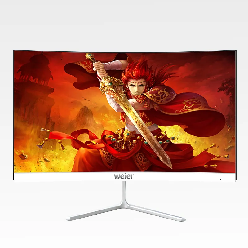 Weier monitor lcd de jogo curvo led, 4k 144hz 27 polegadas