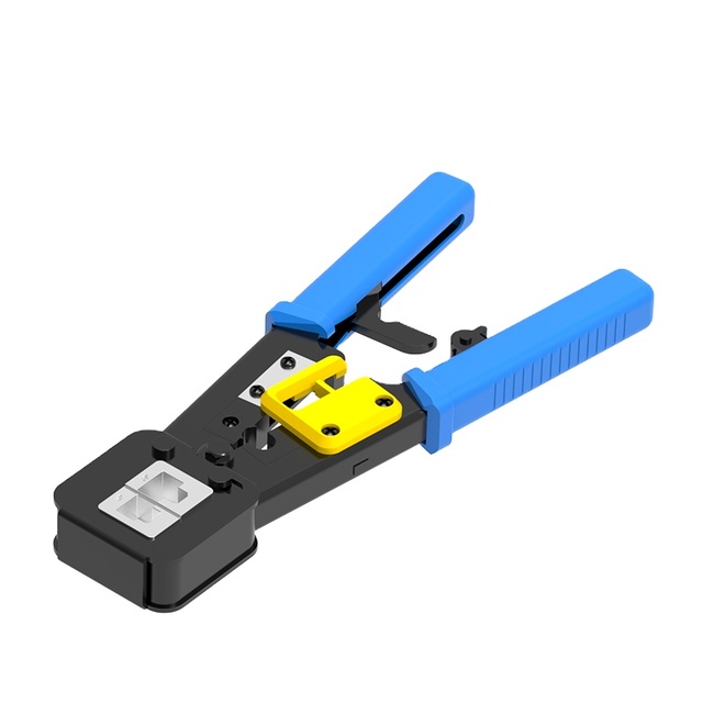 ZHEFAN Lan Eazy Hydraulic Network Cable Stripper 6P 8P Cat5e Cat6 RJ45 Steel Pass Through Crimping Tool OEM Customizable
