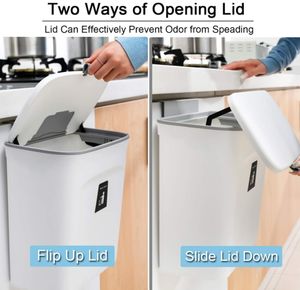 Cubo de compost de cocina para encimera o debajo del <span class=keywords><strong>fregadero</strong></span>, cubo de basura pequeño colgante con tapa para armario - Product Image 5
