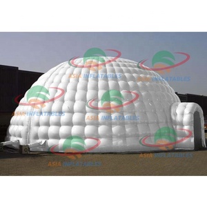 Tienda de campaña con cúpula de Igloo, carpa inflable de PVC para fiesta, boda, <span class=keywords><strong>cueva</strong></span>, LED, duradera, Blanca - Product Image 5