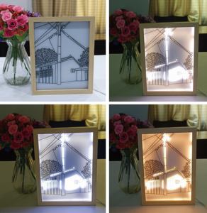 批发价格发光二极管灯画和墙壁艺术装饰发光二极管灯画客厅家居装饰 - Product Image 6