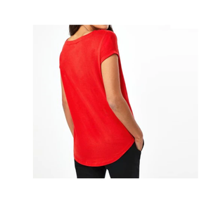 Camiseta de manga corta para mujer de la mejor calidad en rojo con logotipo personalizado ecológico y disponible en diferentes gradaciones - Product Image 4