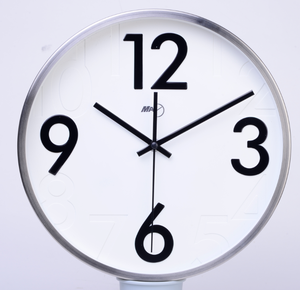 2020 New Design Embossed Numbers Stainless Steel Metal Wall <b>Clock</b> for Living Room Hotel Classroom Office - Product Image 3