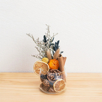 Vas kaca genggam DIY, ornamen dekorasi Interior mobil kantor rumah bunga kering aromaterapi Lemon kayu manis untuk seni gantung