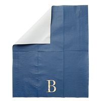 Feuille d'or initiale lettre B bleu monogramme serviettes en papier 3 plis sac fournitures de fête pour mariage anniversaire bébé douche