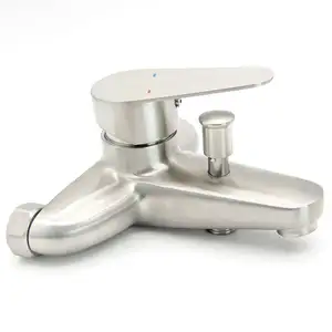 Bán Hot treo tường phòng tắm vòi hoa sen vòi bạc Chrome nóng lạnh nước Mixer tap tiếp xúc với bồn tắm vòi nước