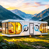 Casa Contenedor Moderna, Ecológica, con Energía Solar, Compacta, para Campamentos, Alojamiento Temporal para Familias Pequeñas, Residencia Temporal Durante Todo el Año