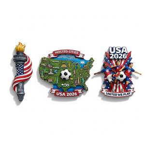 Imán de Resina 3D Personalizado con Mapa de América y Ciudades Anfitrionas de la Copa <span class=keywords><strong>Mundial</strong></span> 2026, Recuerdo de Fútbol, Adhesivo Magnético para Regalo de Fanáticos <span class=keywords><strong>del</strong></span> Fútbol - Product Image 1