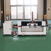 MISHI 1414 Machine de gravure CNC motorisée à double tête contrôlée par PLC pour pierres tombales, marbre, granit et pierre, Énergie