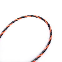 Tire-fil électrique en polyester torsadé rouge et noir à 3 brins avec œillets métalliques pour le tirage de câbles dans les conduites et les murs
