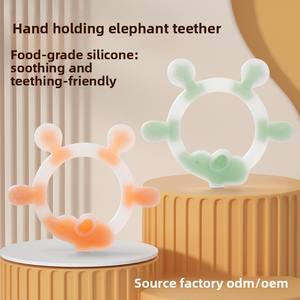 Mordedor de Silicona de Grado Alimenticio, Libre de BPA, Suave, Unisex, para Bebés, con Forma de Elefante, Juguete para Masticar - Product Image 1