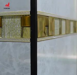 バスルームベッドルームステンレススチールタイルトリミングストリップ壁装飾高級ガラスボーダータイルモザイクトリム