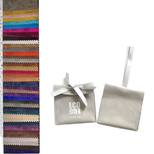 Pochette cadeau de luxe en velours suédé avec rabat, pour collier, bracelet, boucles d'oreilles, avec ruban - Product Image 5