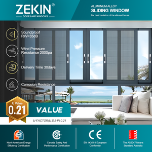 Ventana Corredera de Aluminio de Grado Profesional con Rotura de Puente Térmico, Resistente a Impactos de Huracanes, Doble Vidrio Templado, NFRC NOA - Product Image 1