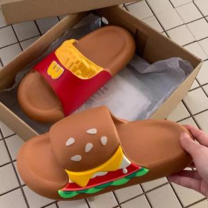 XIXITIAO - Claquettes amusantes pour la famille, hamburger, assorties pour les <span class=keywords><strong>parents</strong></span> et les enfants, en EVA, antidérapantes, semelle épaisse, pour l'intérieur et l'extérieur - Product Image 4