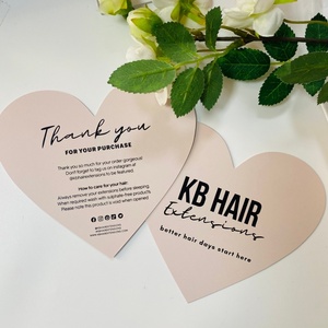 Carte de visite personnalisée de haute qualité pour petites entreprises - Papier d'art blanc Options de carton offset Forme de cœur Gaufrage Sérigraphie - Product Image 2